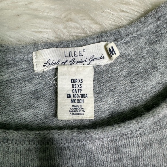 EUC Gray Women's Sweater mini flare sleeve wool blend top H&M - Picture 9 of 10